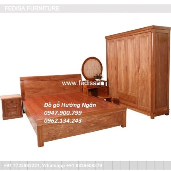 Wooden Bed Wooden Double Bed Frame Wardrobe Designs For Small Bedroom No-2642