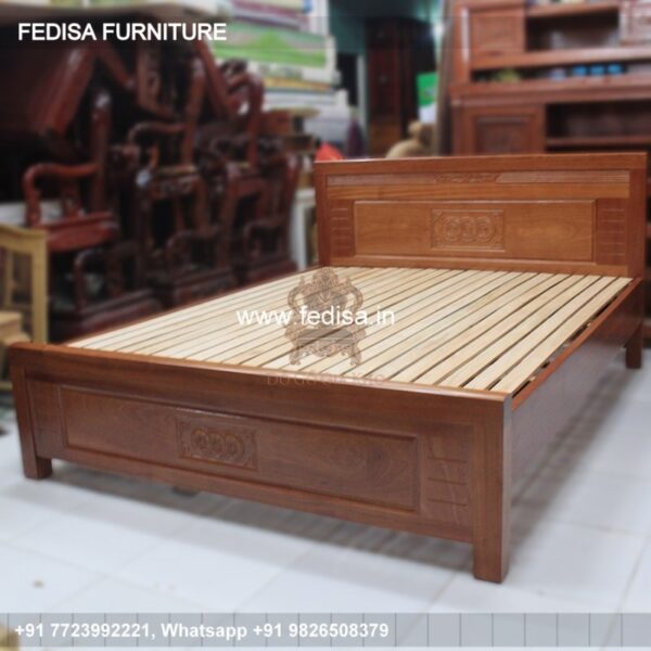 Wooden Bed Wooden Double Bed With Storage Modern Headboard Ideas No-2647