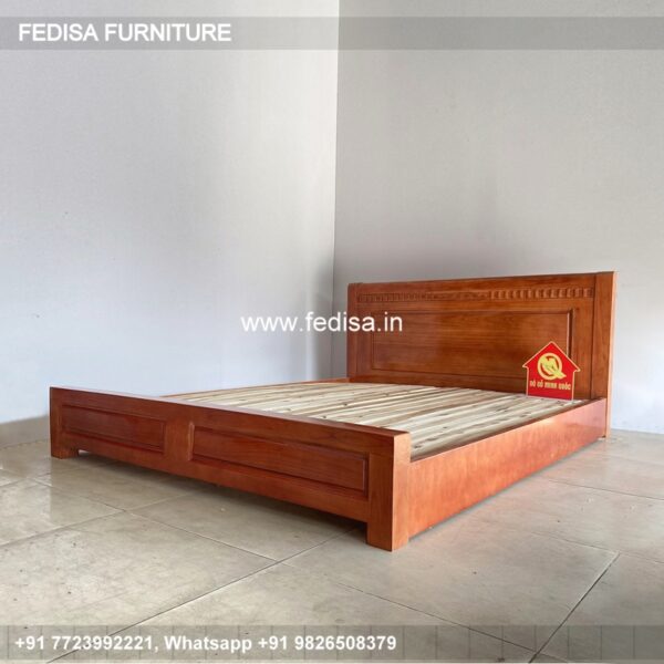 Wooden Bed Wooden Double Bed Under 5040 White Bedroom Decor No-2649
