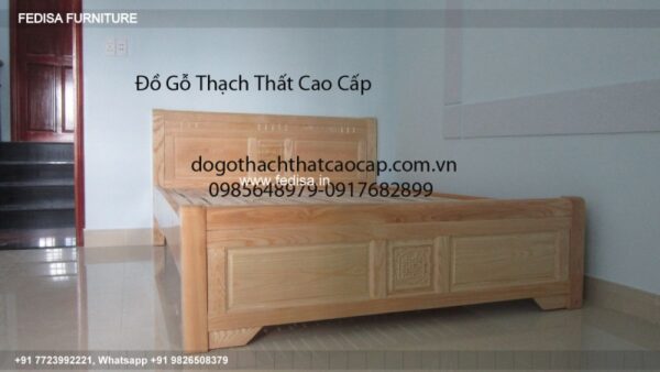 Wooden Bed Bedroom Interior With Wooden Flooring Bed Back Side Design No-2670