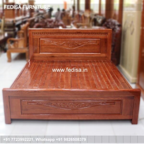 Wooden Bed Bed Back Wall Wooden Design Korean Room Design No-2688