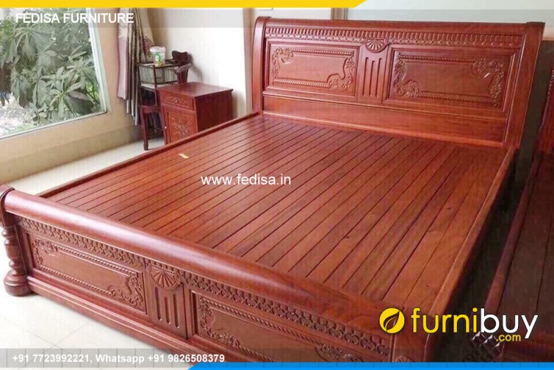 Wooden Bed Wooden Room Decor Black And White Bedroom Design No-2695