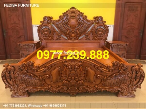 Wooden Bed Wooden Almirah With Dressing Table Design Sunmica Bed Design No-2698