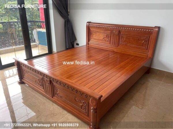 Wooden Bed Wooden Almirah Design Latest Couple Room Design No-2699