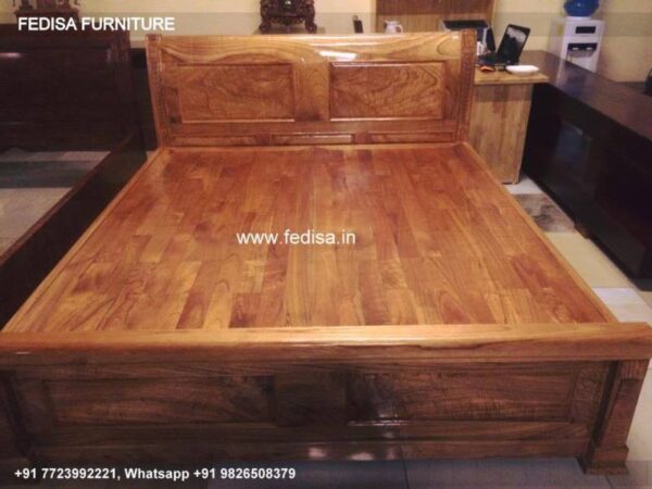 Wooden Bed Wooden Bed Bedroom Layout Design No-2700