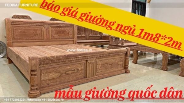 Wooden Bed Wooden Double Bed Under 5041 One Room Apartment Design No-2715