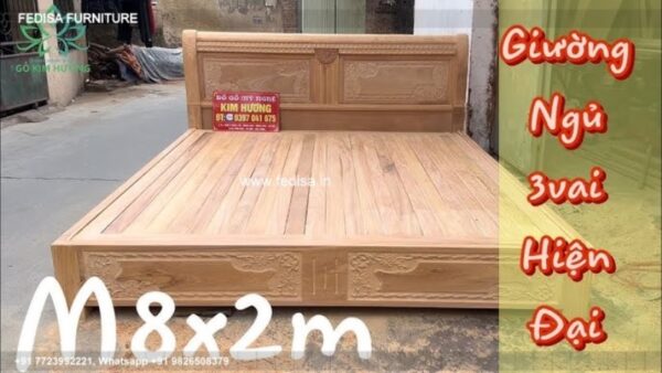 Wooden Bed Wooden Double Bed With Mattress Simple Bedroom Designs For Small Rooms No-2716