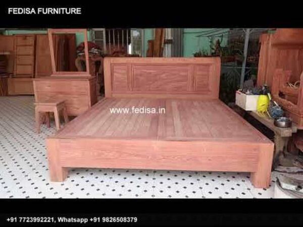 Wooden Bed Wooden Double Bed Frame With Storage Studio Room Ideas No-2718