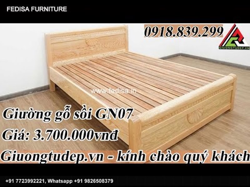 Wooden Bed Wooden Chest Of Drawers Simple Room Decor No-2724