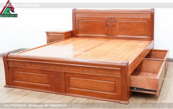 Wooden Bed Bedroom Interior With Wooden Flooring Minimalist Bedroom Furniture No-2736