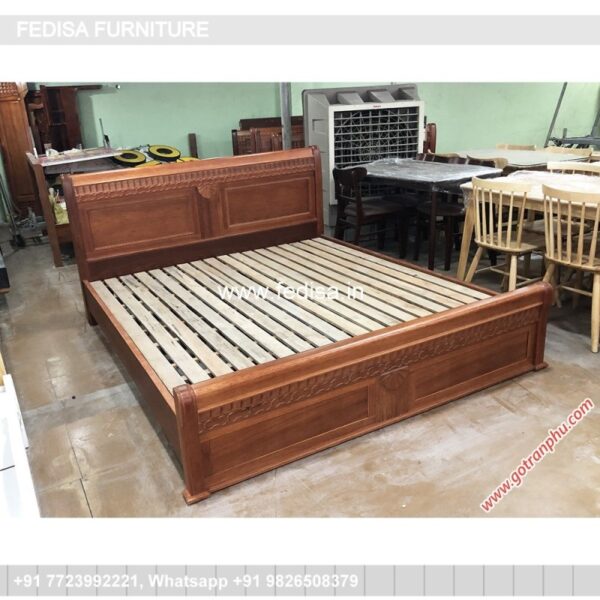 Wooden Bed Bedroom Design Wooden Interior Big Bedroom Design No-2740