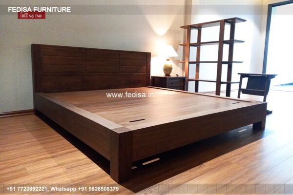 Wooden Bed Wooden Double Bed Frame Simple Bedroom Decor No-2774