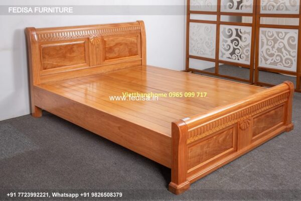 Wooden Bed Wooden Double Cot Price Black Bedroom Decor No-2776