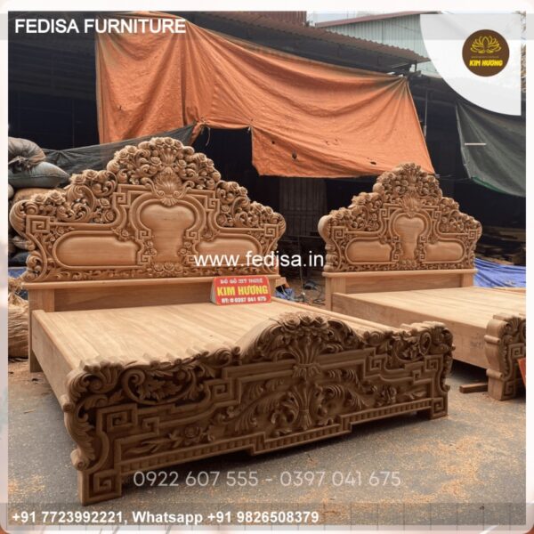 Wooden Bed Wooden Double Bed Frame With Storage Wall Cabinet Design For Small Bedroom No-2784