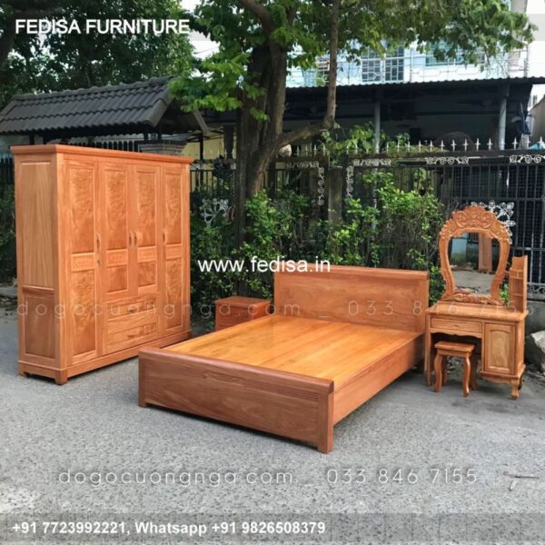 Wooden Bed Bedroom Interior With Wooden Flooring Study Room Decoration Ideas No-2802