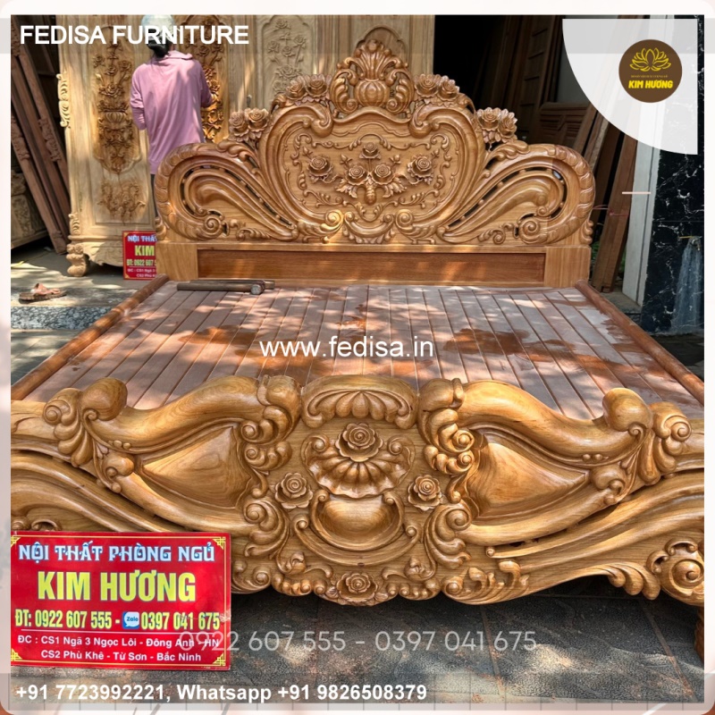 Wooden Bed Wooden Bed Headboard Design Brick Wallpaper Bedroom No-2818