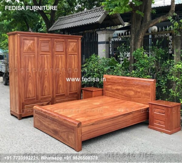 Wooden Bed Wooden Almirah For Bedroom L Shaped Bedroom Design No-2829