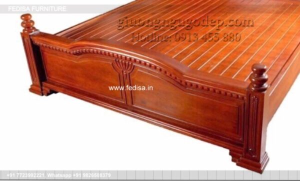 Wooden Bed Wooden Double Bed Guest Room Decoration No-2839