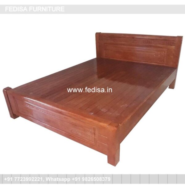 Wooden Bed Wooden Double Bed Under 10043 Bed Back Rest Design No-2849