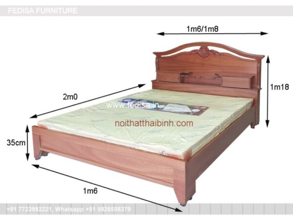 Wooden Bed Wooden Double Bunk Bed Luxury Bedside Table No-2851