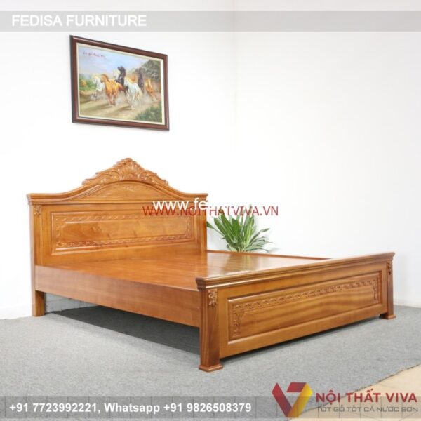 Wooden Bed Bed Back Wall Wooden Design Royal Blue Bedroom Ideas No-2886