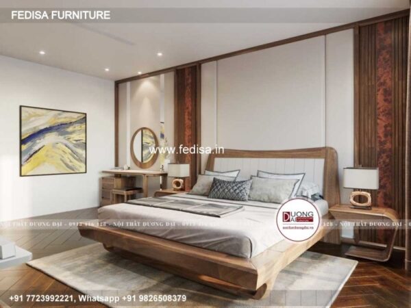 Wooden Bed Wooden Room Design Blue Bedroom Decorating Ideas No-2944