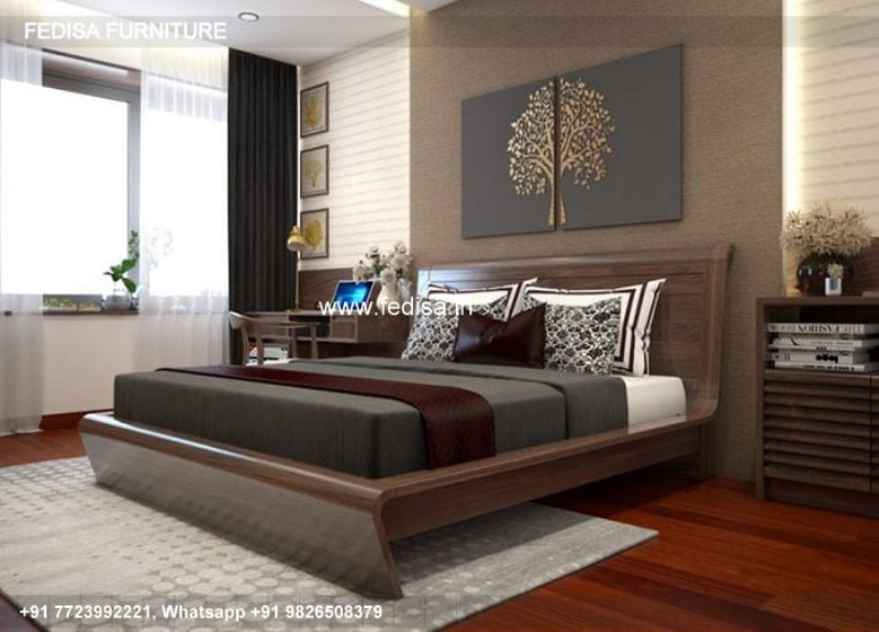 Wooden Bed Wooden Wall Design For Bedroom Bed Idea No-2945