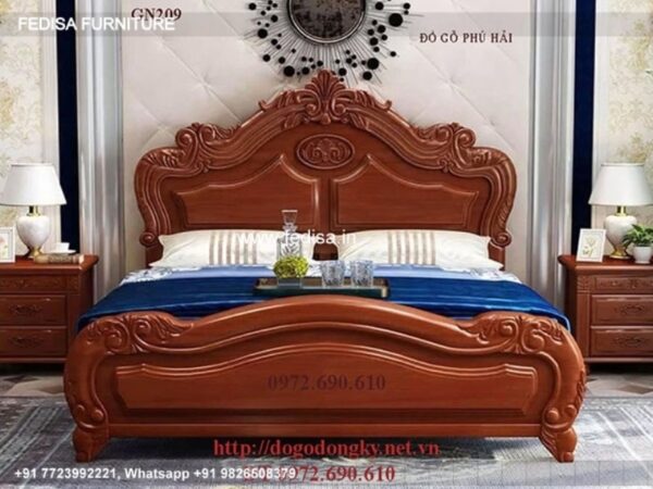 Wooden Bed Wooden Double Bed Master Bedroom Color Ideas No-2971