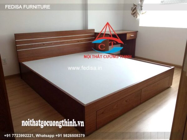Wooden Bed White Wooden Double Bed 1 Bedroom Apartment Design Ideas No-2973