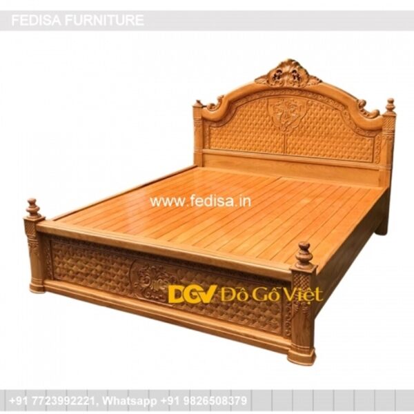 Wooden Bed Wooden Double Bed With Storage Bed Sirhana Design No-2977