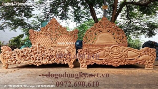 Wooden Bed Wooden Double Bed With Mattress Wall Cupboard Design For Bedroom No-2980