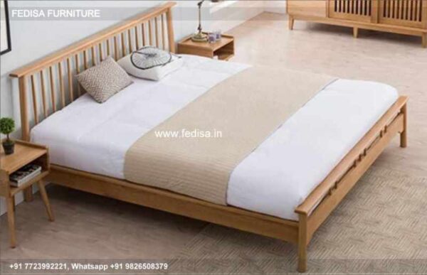 Wooden Bed Bedroom Design Wooden Interior Room Marble Design No-3004