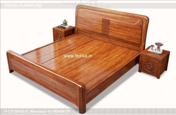 Wooden Bed Wooden Cabinet Designs For Bedroom Blue Color Bedroom No-3019
