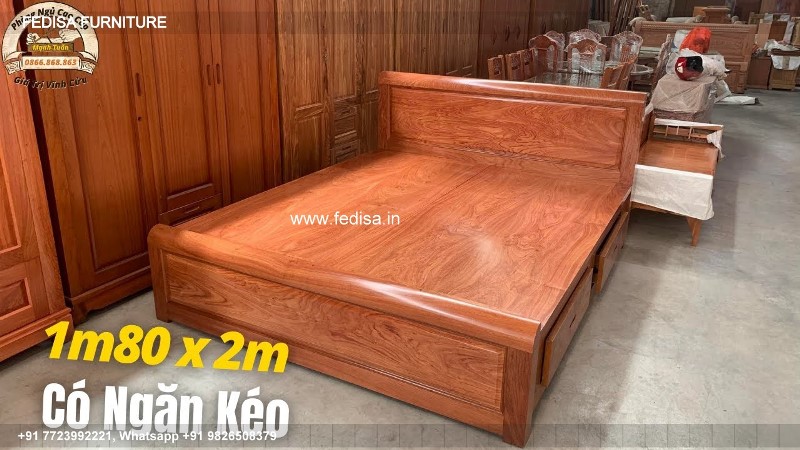 Wooden Bed Wooden Single Bed Normal Bedroom Design No-3056