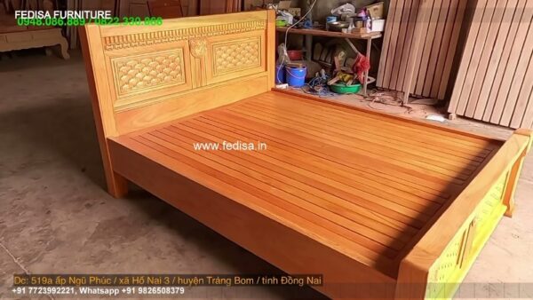 Wooden Bed Wooden King Size Bed Royal Room Design No-3057