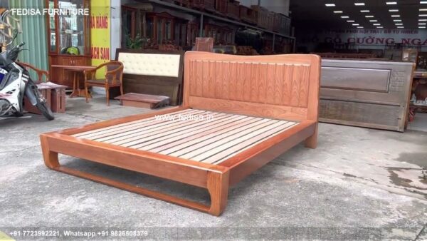 Wooden Bed Wooden Wardrobe Design Orange Room Ideas No-3059