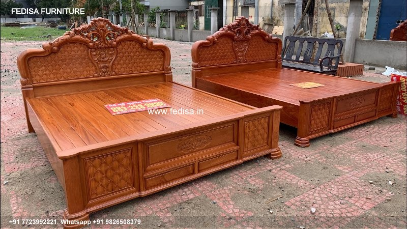 Wooden Bed Wooden Wardrobe With Dressing Table Small Box Room Ideas No-3090