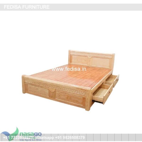 Wooden Bed Wooden Chest Of Drawers Wall Almirah In Bedroom No-3120