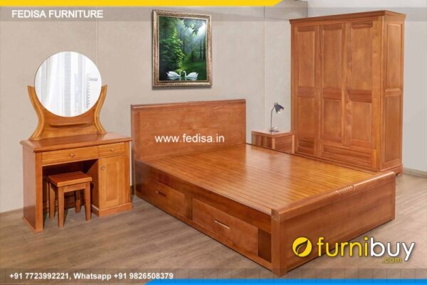 Wooden Bed Wooden Cupboard Design For Bedroom Bed Room Decoration Design No-3152