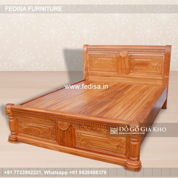 Wooden Bed Wooden Cement Bed Design No-3168