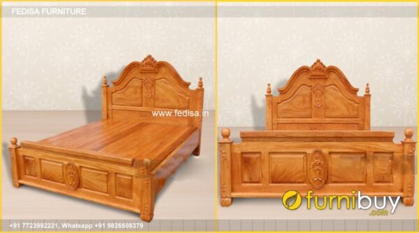 Wooden Bed Wooden Double Bed With Mattress Bedroom Ki Design No-3178