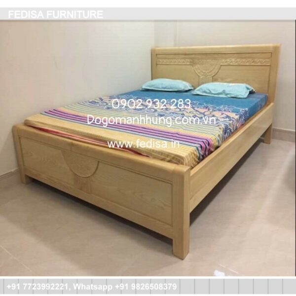Wooden Bed Wooden Master Bedroom Interior Design Pop Color Design For Bedroom No-3199