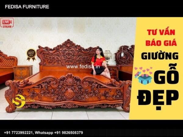 Wooden Bed Wooden Wardrobe With Dressing Table Geometric Room Design No-3222