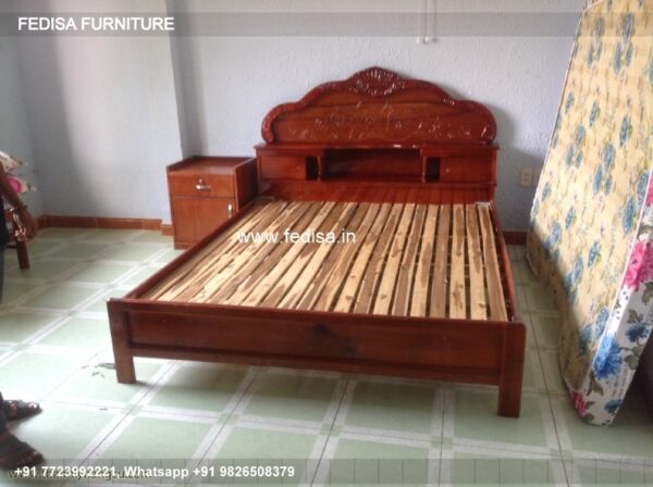 Wooden Bed White Wooden Double Bed Best Room Decoration Ideas No-3237