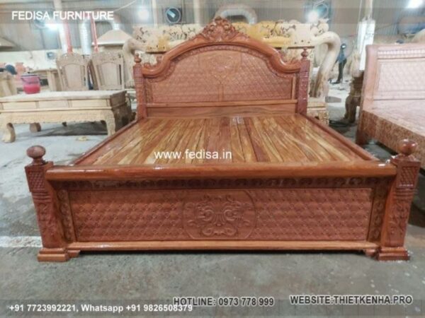 Wooden Bed Wooden Double Bed Frame With Storage Closet Bedroom Ideas No-3246