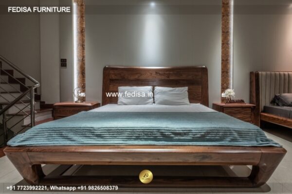 Wooden Bed Wooden Double Cot Price Wall Frame Design For Bedroom No-3304