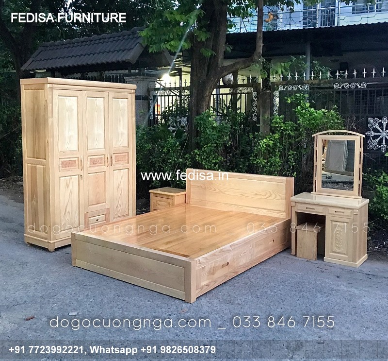 Wooden Bed Wooden Wall Design For Bedroom Dressing Design For Bedroom No-3341