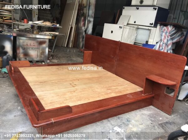 Wooden Bed Wooden Chest Of Drawers Designs Royal Bedroom Ideas No-3347
