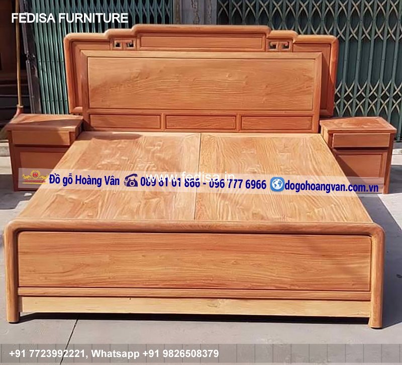 Wooden Bed Wooden Wardrobe With Dressing Table King Size Bedroom Ideas No-3354