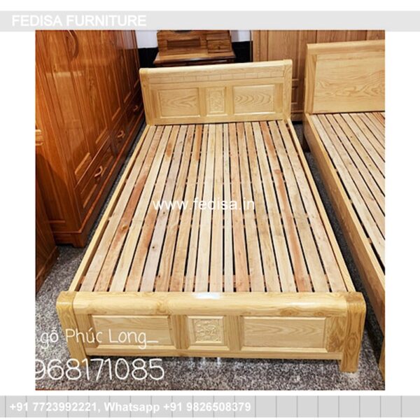 Wooden Bed Wooden Double Bed Under 10051 Wall Drop Design In Bedroom Price No-3377